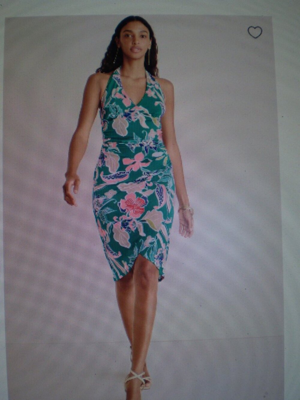 VENUS FLORAL HALTER MIDI RUCHED SUNDRESS SZ 2X   RETAIL$49